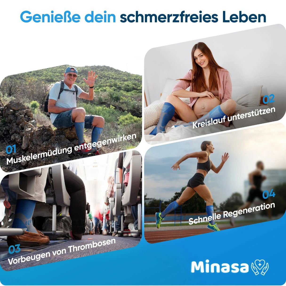 Minasa – Skarpety kompresyjne dla nóg i stóp bez bólu